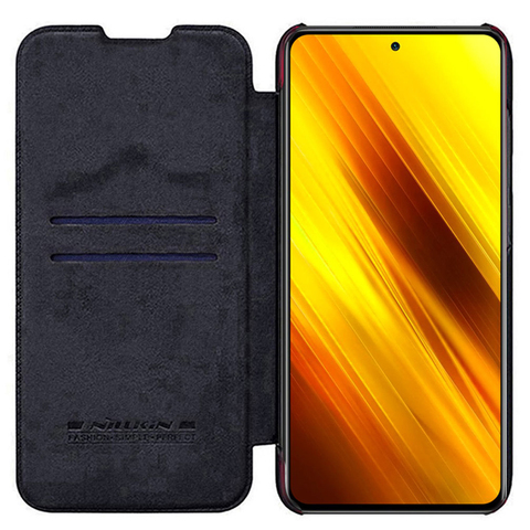 Funda para Xiaomi Poco X3 NFC Nillkin QIN, Funda de cuero con bolsillo para tarjetas, Funda protectora con tapa para Xiaomi Poco X3 NFC ► Foto 1/6