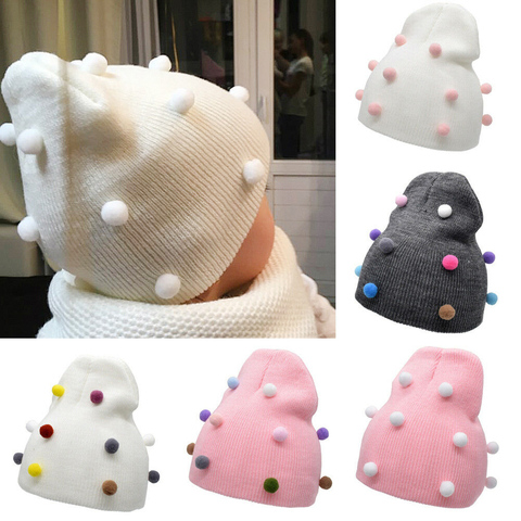Sombrero de punto abrigado para bebé, sombrero de invierno y otoño, Color sólido, para niña y niño ► Foto 1/6