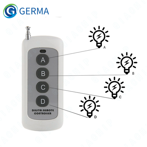 GERMA 433MHz 4 CH botón código 1527 interruptor de Control remoto RF de transmisor inalámbrico clave inteligente para garaje de casa abridor de puerta ► Foto 1/6