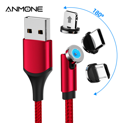 Ningún dinero girar Cable magnético 540 rotar Micro Cable magnético 360 grados USB tipo C Cable de carga rápida imán cargador ► Foto 1/6