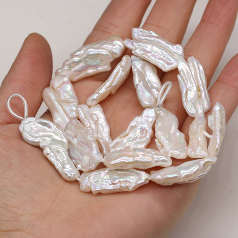 Perlas de agua dulce blancas naturales perlas barrocas irregulares perlas sueltas para fabricación de joyas hechas a mano DIY collar pulsera regalo 14'' ► Foto 1/6