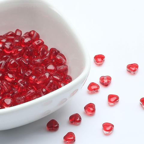 Cuentas de cristal checo rojo de 6x6mm, espaciador de corazón suelto para fabricación de joyas, pulsera de costura artesanal, accesorios para collar ► Foto 1/1