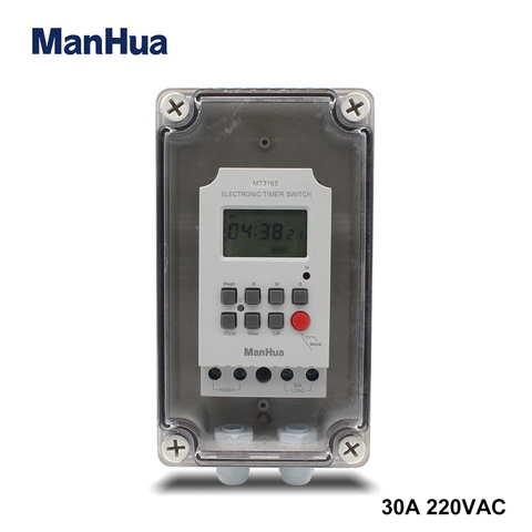 ManHua-Temporizador Digital a prueba de lluvia para cazador al aire libre, 220V, 30A, Digita, MT316SE, con caja impermeable, interruptor ► Foto 1/6