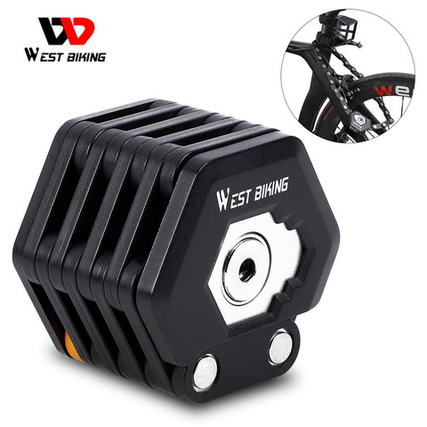 WEST BIKING-candado plegable para bicicleta de montaña, bloqueo de alta seguridad, antirrobo, para bicicleta eléctrica ► Foto 1/6