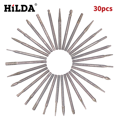 HILDA-Accesorios de herramientas rotativas para lijado y tallado, Mini taladro Dremel, 30 Uds. ► Foto 1/6