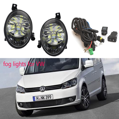 Luces LED de niebla para VW Golf 6 MK6 2009-2013 para Jetta 6 Caddy 2K Touran Tiguan 2011-2016 luces de niebla faros antiniebla cableado kit interruptor ► Foto 1/6