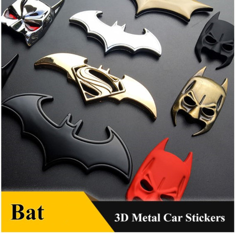 3D pegatinas de coche genial murciélago de Metal Auto coche logotipo estilo murciélago de Metal insignia emblema cola etiqueta accesorios para automóvil motocicleta automóviles ► Foto 1/5