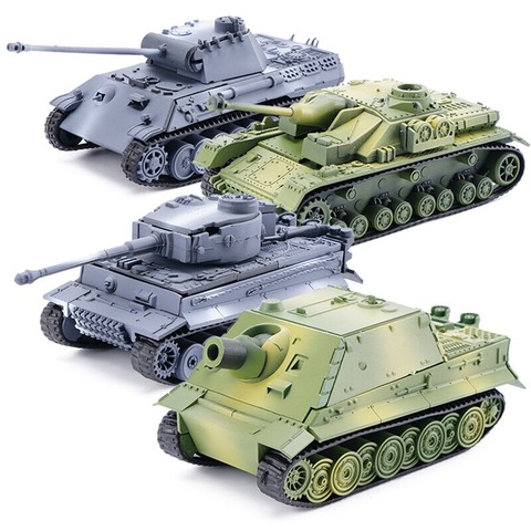 Bloques de construcción en miniatura de tanque 4D para niños, maqueta militar de montaje de tanque de pantera y Tigre alemán de la Segunda Guerra Mundial ► Foto 1/4