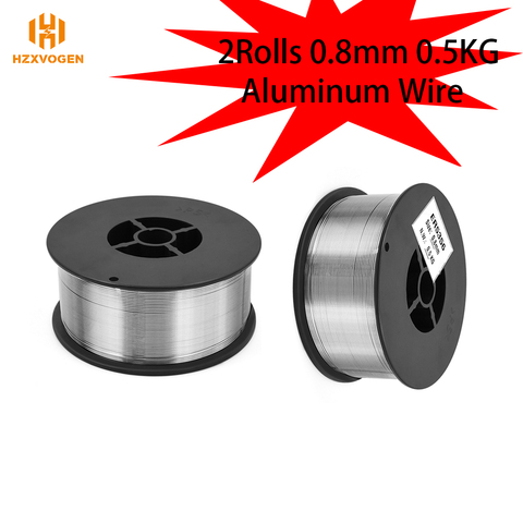 HZXVOGEN-Alambre de soldadura de aluminio, 2 rollos, 0,8mm, 0,5 KG, compatible con soldador Mig de Gas ► Foto 1/3