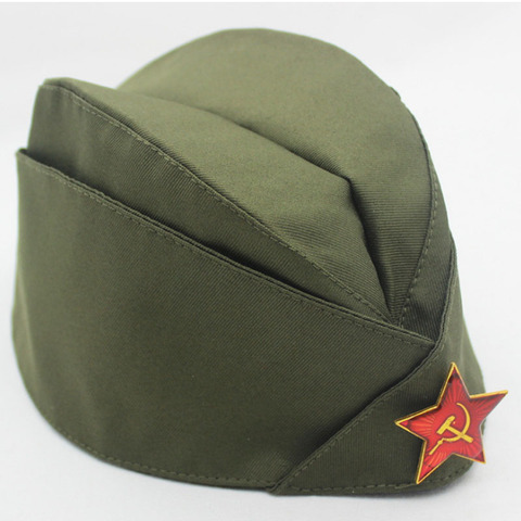 Sombrero militar del ejército ruso para hombre y mujer, insignia de camuflaje verde, sombrero de Sailor puesta en escena sombreros de Cosplay, gorra de barco china, boina ► Foto 1/6