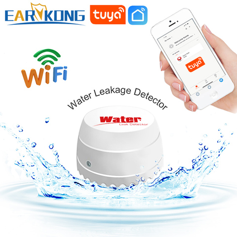 EARYKONG-Detector de fugas de agua con Wifi, Sensor de alarma, sonido, tuya Mart, APP Smart Life, alerta de inundación, desbordamiento de seguridad ► Foto 1/6