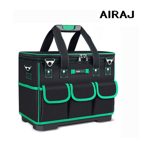 AIRAJ-Bolsa de herramientas portátil para electricista, multifunción, instalación de reparación, lona, grande, gruesa, impermeable, bolsillo de trabajo ► Foto 1/6