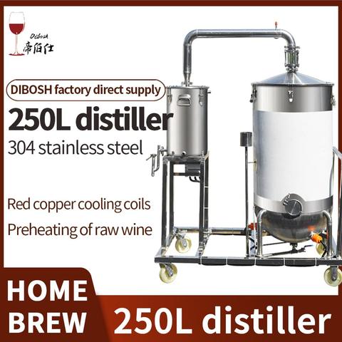 Destilador moonshine de 250L, elaborador de alcohol, de acero inoxidable, agua, vino esencial, aceite, brandy, whisky, vodka, equipo de elaboración de cerveza ► Foto 1/6