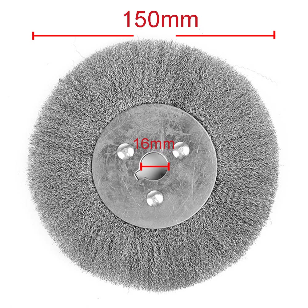 Cepillo de rueda de alambre de acero inoxidable de 150mm, amoladora de banco, herramientas abrasivas, herramienta rotativa, pulido de carpintería ► Foto 1/5