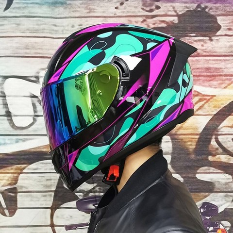Casco de Moto para hombre, casco de Moto para mujer, de cara completa, cálido, para invierno, Moto, Scooter, cascos para Moto ► Foto 1/6