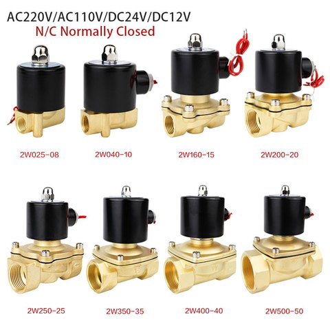 Válvula solenoide eléctrica, dispositivo neumático normalmente cerrado para aceite, agua y aire de 12V, 24V, 220V y 110V, 1/4