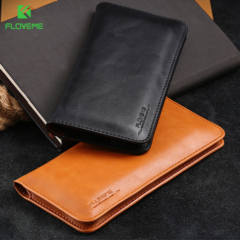 FLOVEME-Funda de cuero genuino para iPhone, Cartera de 5,5 pulgadas para iPhone 12 Mini 8 7 Plus 6 6S Plus, SE 2022 5 5S SE ► Foto 1/6