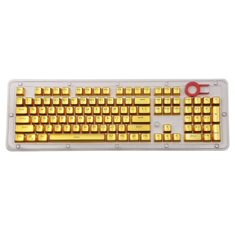 Teclado mecánico transparente, tapa de llave galvanizada, doble color, tapa de llave, juego personalizado, juego de llaves 104 ► Foto 1/6