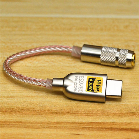 Adaptador de Audio USB tipo C a Jack de 3,5mm, decodificador amplificador de auriculares DAC HIFI portátil para Andoid Win10 Ipad ES9280c ► Foto 1/6