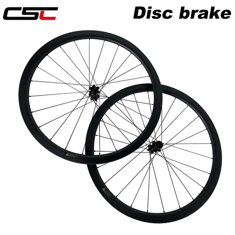 CSC-ruedas de disco de ruedas de fibra de carbono, 700C, ciclocross, T800, bloqueo central de 6 pernos, tirón recto de 24/38/50/60/88mm ► Foto 1/6