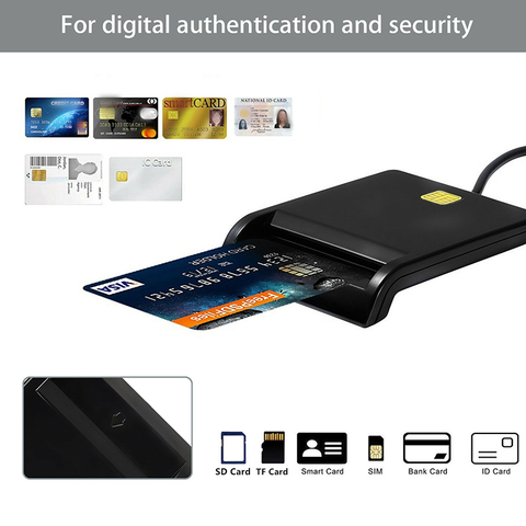 Lector de tarjetas inteligente USB portátil para SD, ATM, CAC, TF, ID Bank, lector de tarjetas SIM, Cloner, conector Linux para Windows Vista / 7/8 ► Foto 1/6