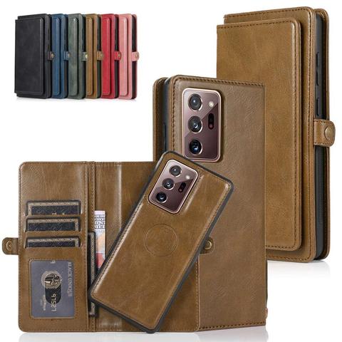 Funda de cuero con tapa para Samsung Galaxy Note 20, cubierta magnética Ultra desmontable para teléfono Samsung Note 20 S21 A21S S20 A50 ► Foto 1/6