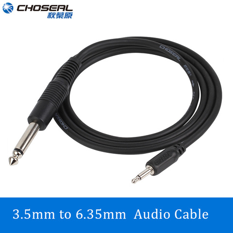 CHOSEAL-Cable de Audio macho a macho de 3,5mm para amplificador mezclador, reproductor de CD, altavoz chapado en oro, conector 6,35 a conector 3,5, Cable auxiliar macho ► Foto 1/6