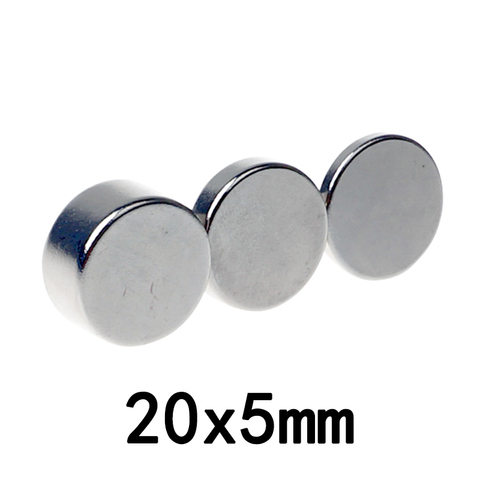 2 ~ 50 Uds 20x5mm magnéticos imanes de neodimio de tierras raras 20mm x 5mm Super fuerte imán de disco 20x5mm imán fuerte 20*5mm ► Foto 1/4