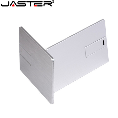 JASTER-unidad Flash Usb 2,0 con logotipo personalizado, 4GB, 8GB, 16GB, 32GB y 64GB, Pendrive de tarjeta de Metal para regalo empresarial ► Foto 1/5