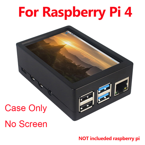 Estuche de pantalla para Raspberry Pi 4 de 3,5 pulgadas, caja de ABS con pantalla LCD de 480x320 para Raspberry Pi 3 Modelo B / 3B + / 3B / 4B (solo funda) ► Foto 1/6