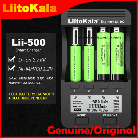 Genuino Liitokala Lii-500 cargador de batería 18650 Lii-402 lii-202 lii-100 lii-S1 cargador de 18650 para 26650, 21700 AA AAA baterías ► Foto 1/6