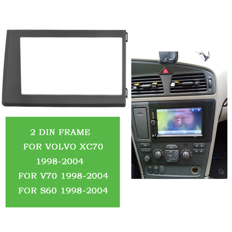 Embellecedor de placa estéreo para coche Panel de salpicadero con CD DVD, Marco 2 Din para Volvo XC70 V70 S60 1998 -- 2004 ► Foto 1/6