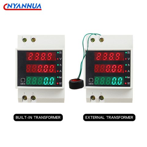 Medidor Digital multifunción de carril DIN D52-2047, medidor de potencia de CA, voltaje de corriente de tiempo, LED CT100A ► Foto 1/6