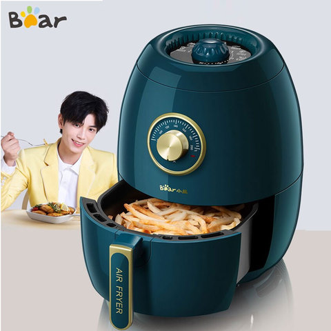 Bear-freidora eléctrica de aire 3L, 1350W, sin aceite, saludable, con temporizador ajustable, para pastel, patatas fritas, A19A ► Foto 1/6