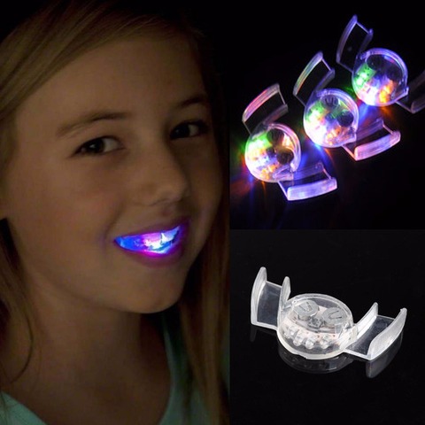 Juguete de luz LED con dientes que brillan en la boca para niños, protector de la boca con Flash parpadeante, suministros de fiesta ► Foto 1/6