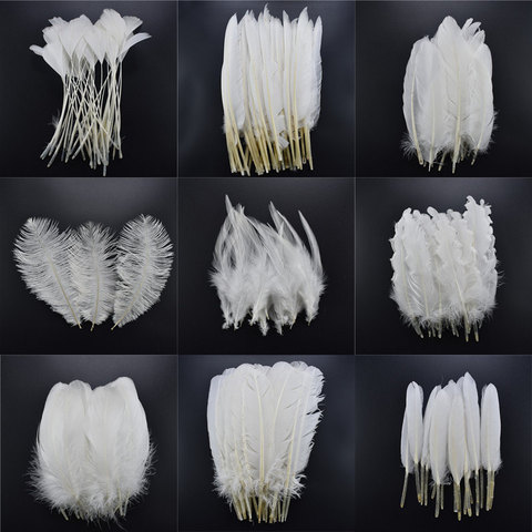 20 unids/lote blanco plumas de faisán para manualidades pato plumas de ganso para la fabricación de la joyería-plumas de avestruz plumas de la boda decoración ► Foto 1/6