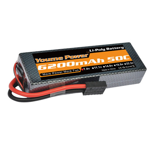 Batería Lipo YOUME 2S de 1/2 mAh, 50C, 6200 v, con conector t-deans para Traxxas, 1:8, 1:10, coche, camión, helicóptero, 7,4 paquetes ► Foto 1/6