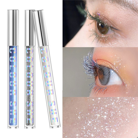 Rímel brillante de diamante, 3 colores, resistente al agua, volumen de rizos, extensión de pestañas, maquillaje de secado rápido, máscara de brillo para pestañas, cosméticos ► Foto 1/6