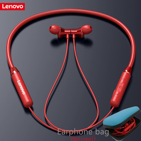 Lenovo-auriculares inalámbricos HE05 con Bluetooth 5,0, dispositivo para correr, con banda magnética, resistente al agua, con cancelación de ruido ► Foto 1/6