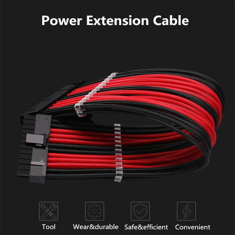 Barrow-Módulo de PC, Cable de extensión de alimentación, tarjeta gráfica de placa base de 24 Pines, 6 + 2 pines CPU4 + 4 pines 18AWG ► Foto 1/6