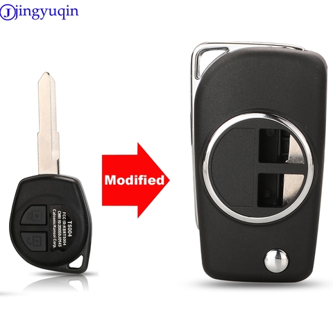 Jingyuqin modificado 2 BTN plegable funda de llave de control remoto para coche Shell para SUZUKI SWIFT SX4 ALTO VITARA IGNIS JIMNY Splash ► Foto 1/5