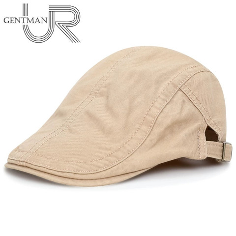 Gorra de boina de algodón para hombre y mujer, gorro informal con visera, Color sólido, boina elegante, 7 colores, Unisex ► Foto 1/6