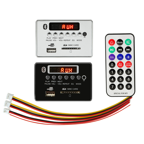 Módulo de decodificación MP3 con Bluetooth 5,0 para coche, reproductor de MP3, USB, ranura para tarjeta TF, USB, FM, 5V, 12V ► Foto 1/6