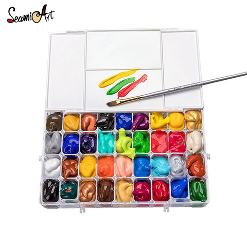 SeamiArt-paleta de pintura de acuarela hidratante, paleta de Color agua para artistas profesionales, suministros de Arte de pintura, 24/36 cuadrículas ► Foto 1/6