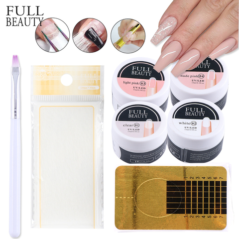 15ml Nail extensión Builder Gel de seda de fibra de vidrio de formas de uñas Kit de uñas acrílico baño Natural manicura UV LED Gel CH1800 ► Foto 1/6