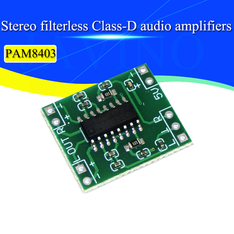 PAM8403 Super Mini placa amplificadora de potencia Digital 2*3W Clase D 2,5 V a 5V placa amplificadora de potencia eficiente ► Foto 1/4