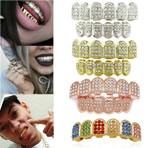 Juego de dientes chapados en oro Grillz, Hip Hop, moho para cabeza de vampiro, Gangsta, Fang, regalo de joyería para el cuerpo ► Foto 1/6