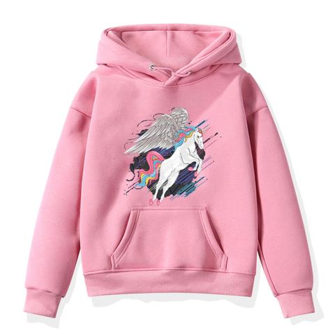 Suéter con estampado de unicornio para niños y niñas, Sudadera con capucha informal para bebés, ropa cálida de manga larga con capucha ► Foto 1/6