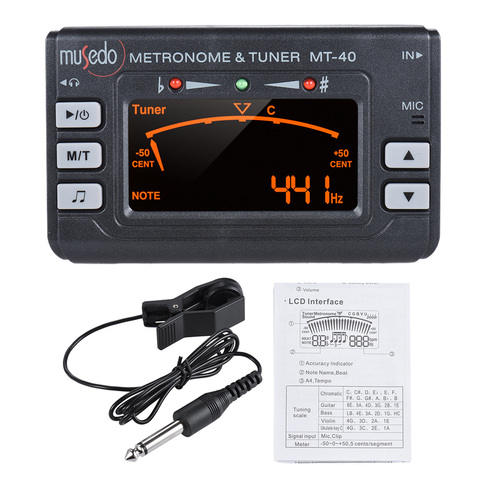 Instrumento portátil 3 en 1, sintonizador de tono para guitarra, bajo, violín, Ukelele, pantalla cromática LCD ► Foto 1/6