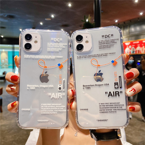 Funda de teléfono para iphone 12 mini 11 X XS Max XR 7 8 6 6s Plus, zapatillas deportivas con etiqueta blanca, funda de TPU suave ► Foto 1/6